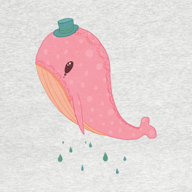 pink whale by moonlitdoodl